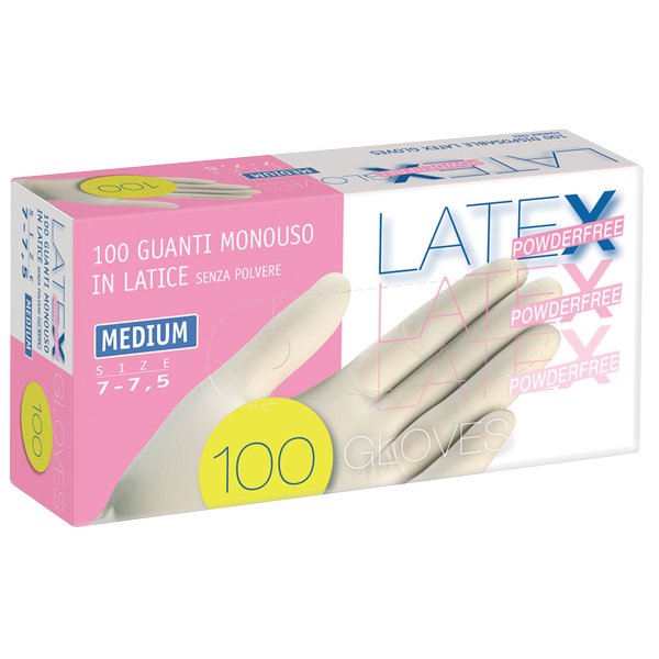 gloves latex powder free medi x 100